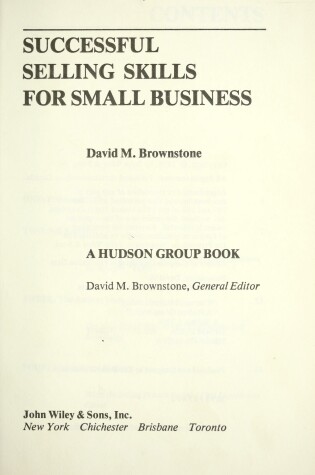 Cover of Successful Selling Skills for Small Business