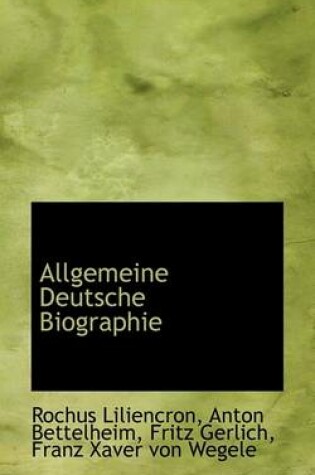 Cover of Allgemeine Deutsche Biographie