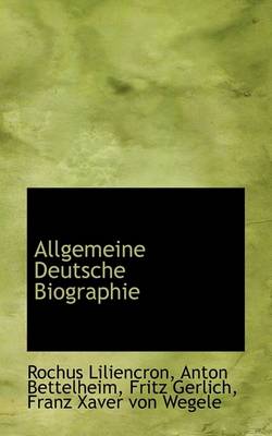 Book cover for Allgemeine Deutsche Biographie