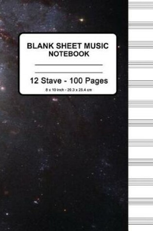 Cover of Blank Sheet Music Notebook - Stars In Space