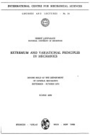 Cover of Extremum and Variational Principles in Mechanics