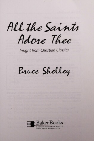 Cover of All the Saints Adore Thee
