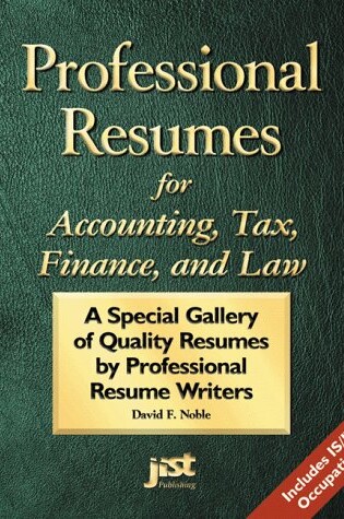 Cover of Professional Resumes for Accounting, Tax, Finance, and Law