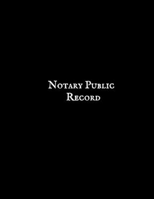 Book cover for Notary Public Record
