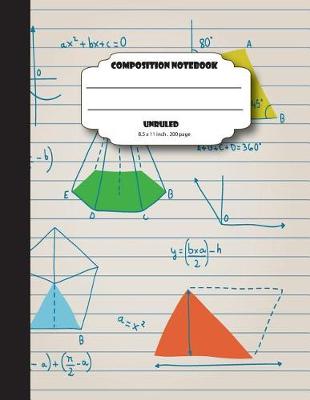 Book cover for Composition notebook unruled 8.5 x 11 inch 200 page, Math write and draw doodles