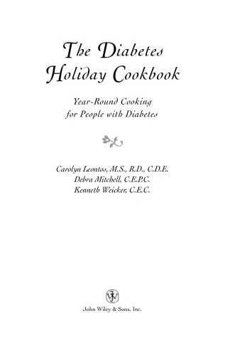 Book cover for The Diabetes Holiday Cookbook