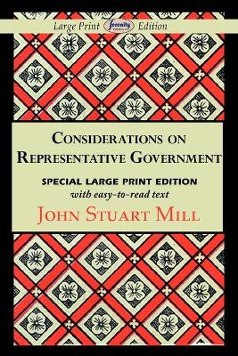 Book cover for Considerations on Representative Government (Large Print Edition)