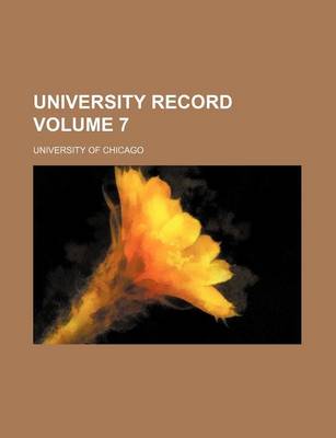 Book cover for University Record Volume 7