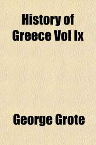 Cover of History of Greece Vol IX