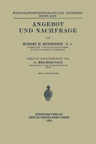 Cover of Angebot und Nachfrage