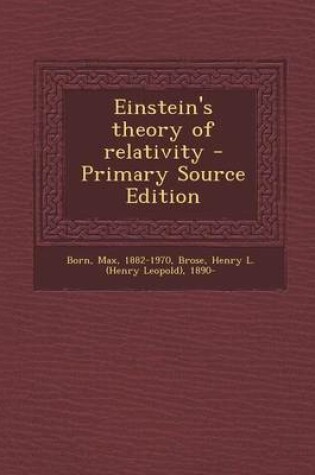 Cover of Einstein's Theory of Relativity