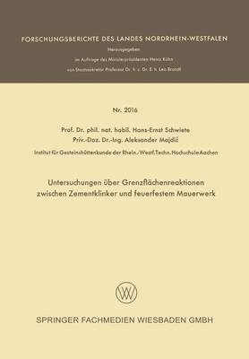 Book cover for Untersuchungen UEber Grenzflachenreaktionen Zwischen Zementklinker Und Feuerfestem Mauerwerk