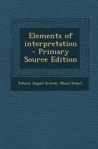 Cover of Elements of Interpretation