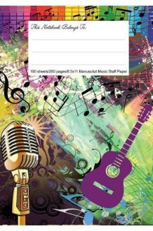 Cover of Staff Paper Blank Manuscript Musical Notebook, 12 Staves, 8.5.X 11, Music Lover