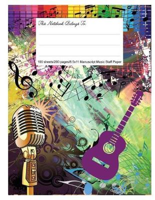 Book cover for Staff Paper Blank Manuscript Musical Notebook, 12 Staves, 8.5.X 11, Music Lover