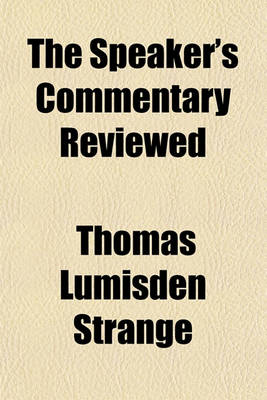 Book cover for The Speaker's Commentary Reviewed