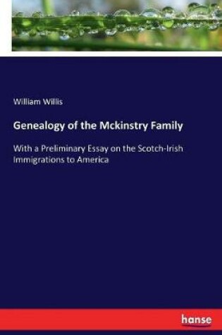 Cover of Genealogy of the Mckinstry Family