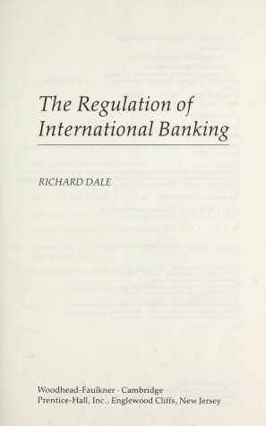 Book cover for The Regulation of International Banking