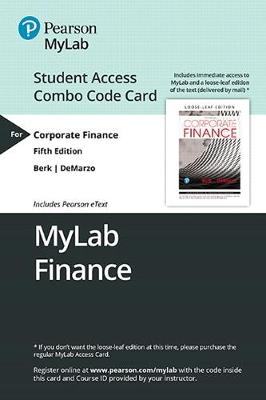 Book cover for Mylab Finance with Pearson Etext -- Combo Access Card -- For Corporate Finance