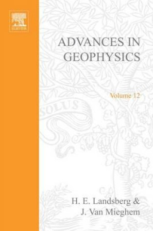 Cover of Advances in Geophysics Volume 12