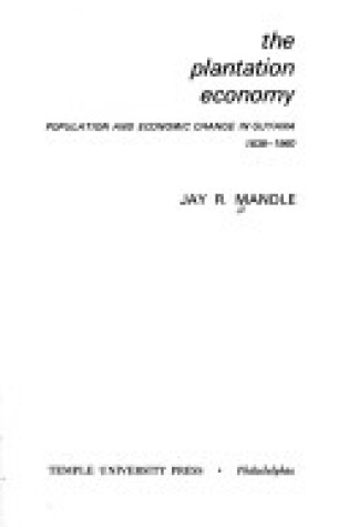 Cover of Plantation Economy