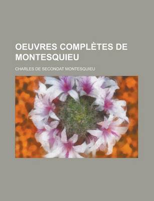 Book cover for Oeuvres Completes de Montesquieu