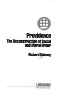 Book cover for Providence, the Reconstruction of Social and Moral Order