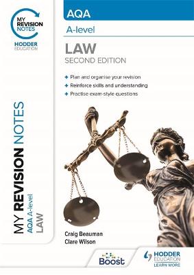 Book cover for My Revision Notes: AQA A Level Law Second Edition