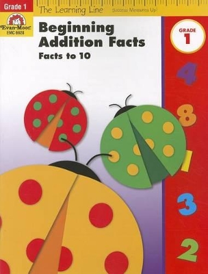 Book cover for Learning Line: Beginning Addition - Facts to 10, Grade 1 Workbook