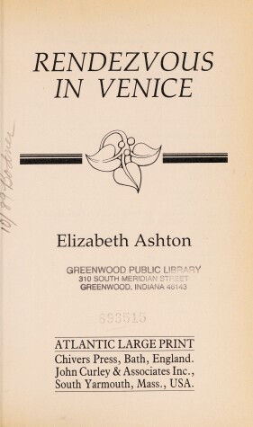 Cover of Rendezvous in Venice