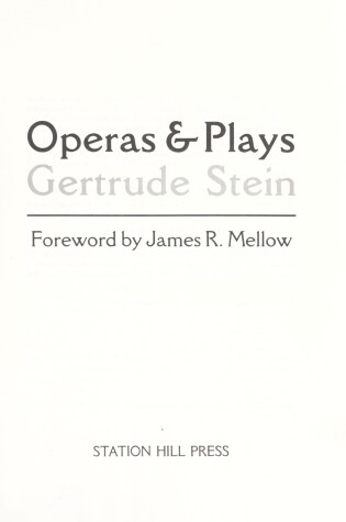 Cover of Operas and Plays