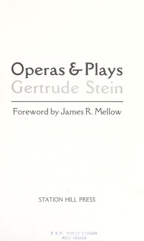 Book cover for Operas and Plays