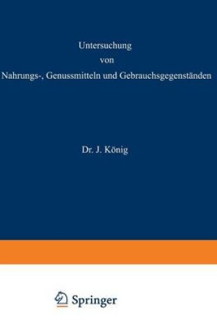 Cover of Untersuchung von Nahrungs-, Genussmitteln und Gebrauchsgegenständen