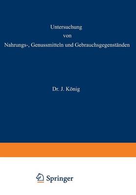 Cover of Untersuchung von Nahrungs-, Genussmitteln und Gebrauchsgegenständen