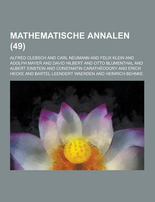 Book cover for Mathematische Annalen (49 )