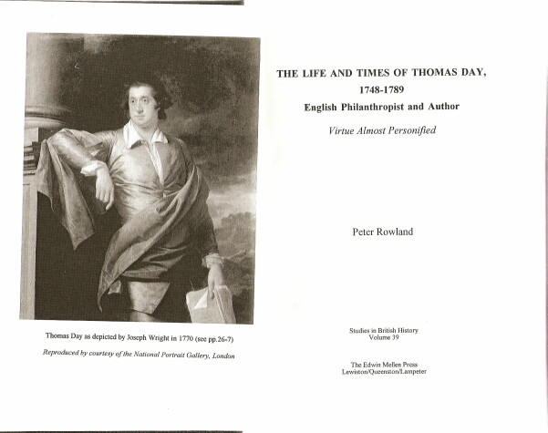 Cover of The Life and Times of Thomas Day, 1748-1789