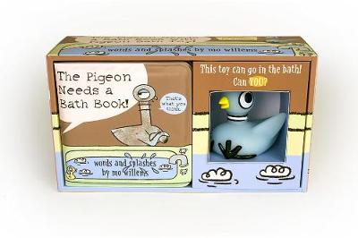 Book cover for The Pigeon Needs a Bath Book with Pigeon Bath Toy!