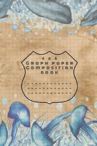 Cover of 4 x 4 graph and college ruled composition book