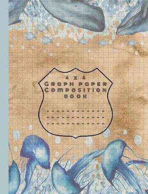 Book cover for 4 x 4 graph and college ruled composition book