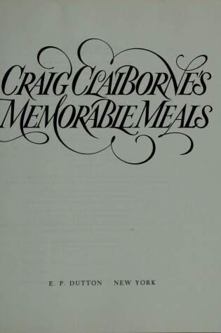 Cover of Craig Claiborne's Memorable Meals