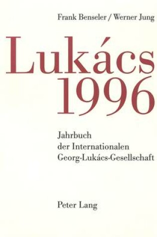 Cover of Jahrbuch Der Internationalen Georg-Lukacs-Gesellschaft 1996