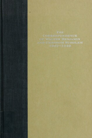 Cover of Correspondence of Walter Benjamin #