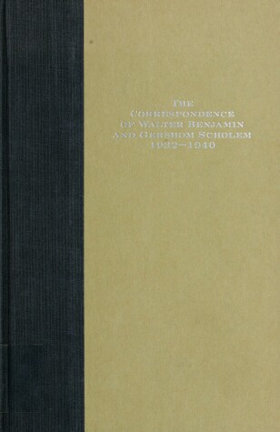 Book cover for Correspondence of Walter Benjamin #