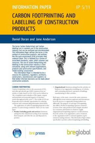 Cover of Carbon Footprinting and Labelling of Construction Products