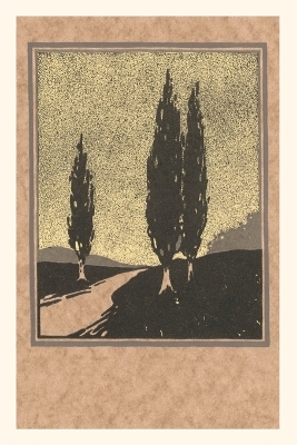 Book cover for Vintage Journal Cypresses Woodcut