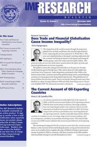 Cover of IMF Research Bulletin, December 2009