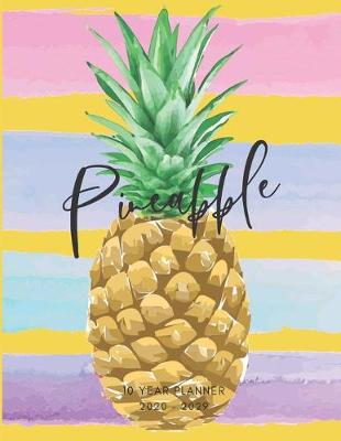 Book cover for 2020-2029 10 Ten Year Planner Monthly Calendar Pineapple Goals Agenda Schedule Organizer