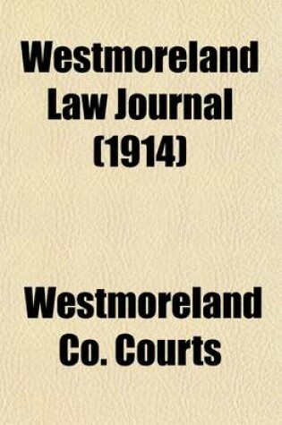 Cover of Westmoreland Law Journal Volume 3