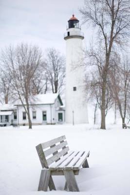 Book cover for Lake Michigan Lighthouse in the Snow