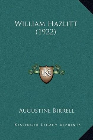 Cover of William Hazlitt (1922)